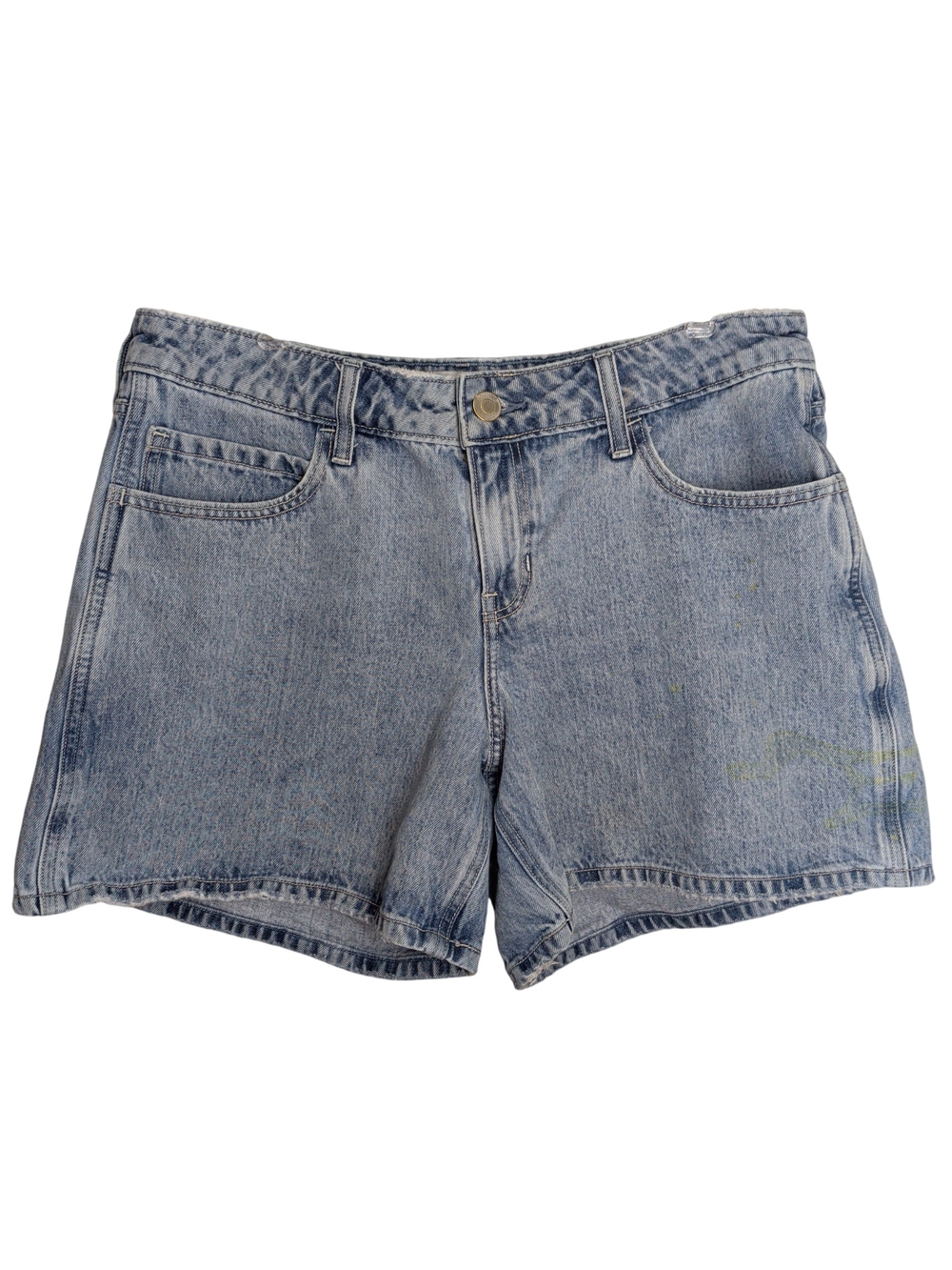 Hollister Light Wash Low Rise 5" Baggy Denim Shorts Size 10 W30 \ STAIN